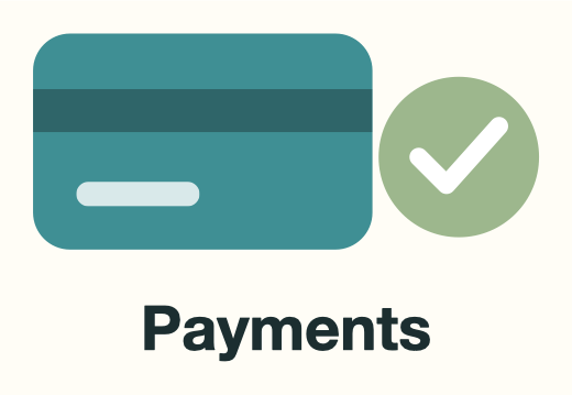 Payments: A payment card and a check